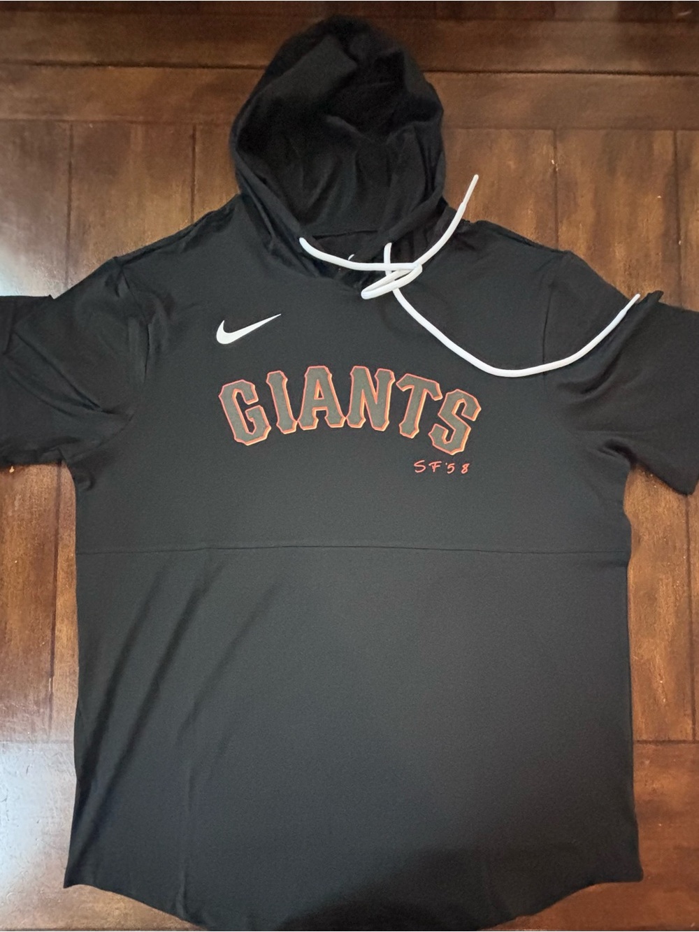 San Francisco Giants— Dri Fit Short Sleeved Hoodie — Size Large NWT